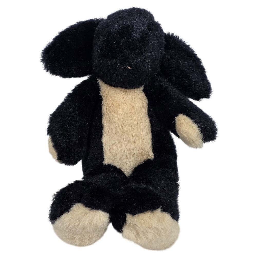 SLEEP BUNNY BY THE HERBFARM VINTAGE 90's 12" COMFORT PLUSH RABBIT – BLACK/BEIGE